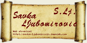 Savka LJubomirović vizit kartica